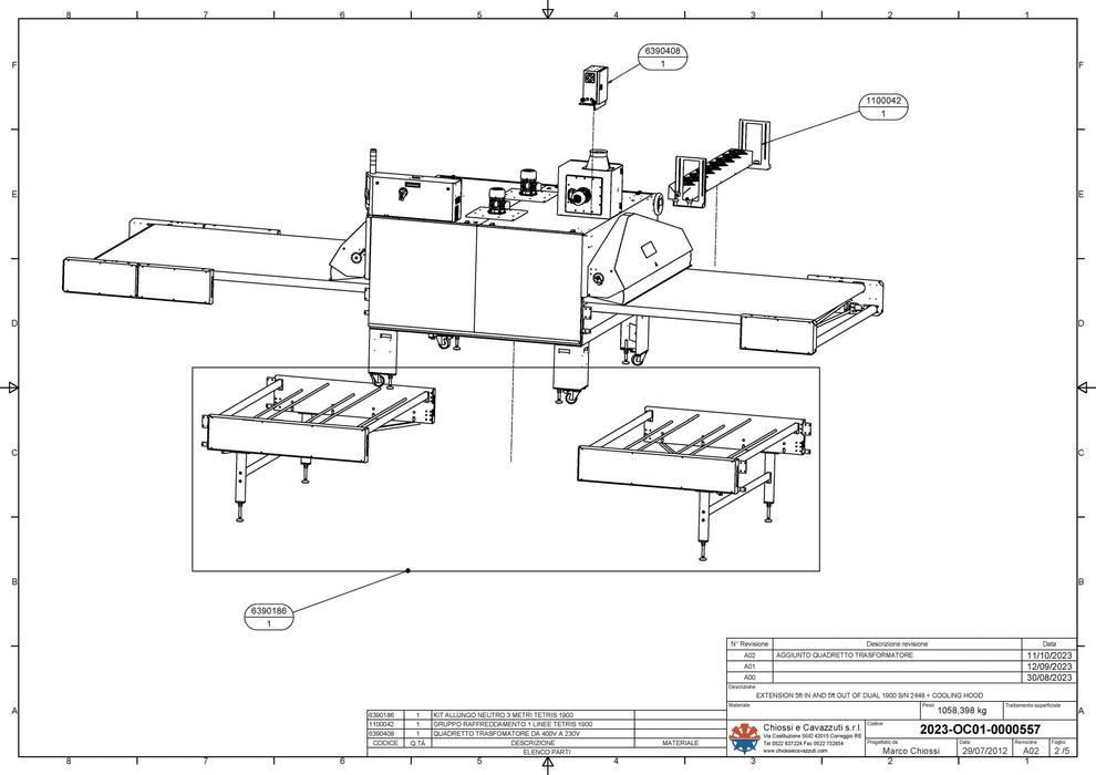 Cavazzuti Dual 1900 Electric w/return belt 220v