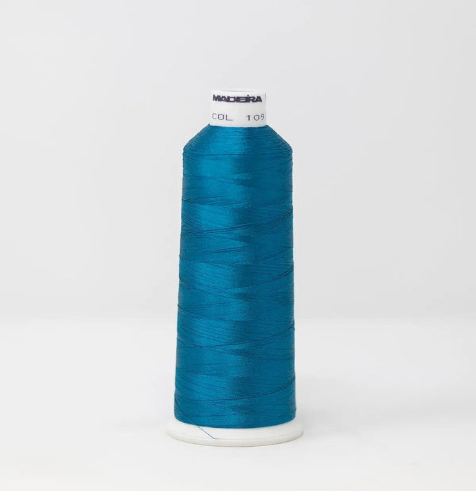 Madeira Rayon 1091 Teal Blue Embroidery Thread 5500 Yards Madeira